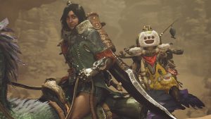 A hunter and Palico in Monster Hunter Wilds