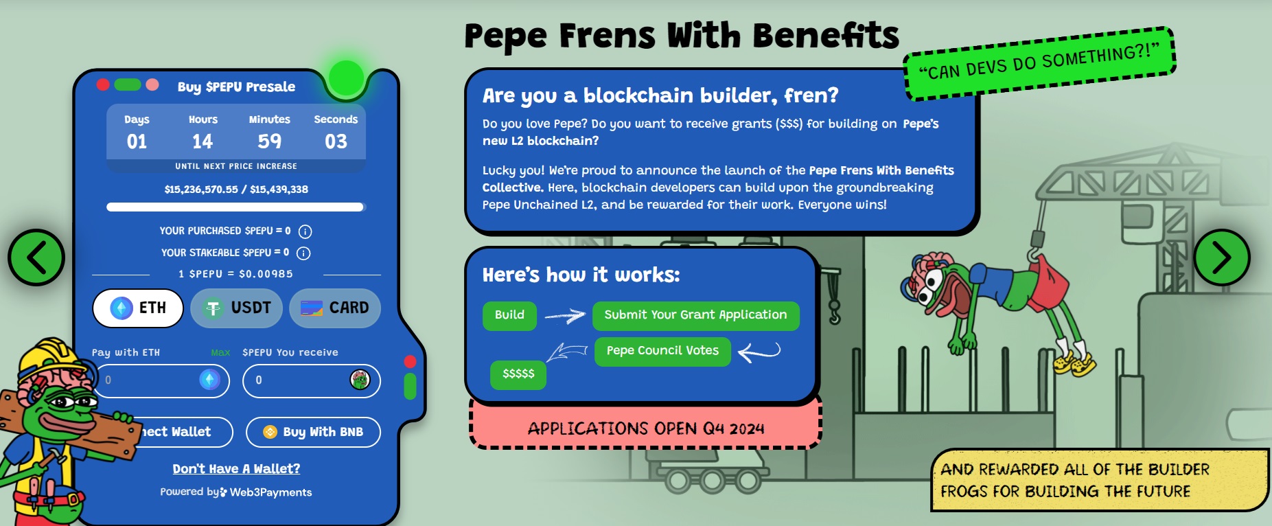 Pepe Unchained Developer Grants Set To Launch In Q4 2024