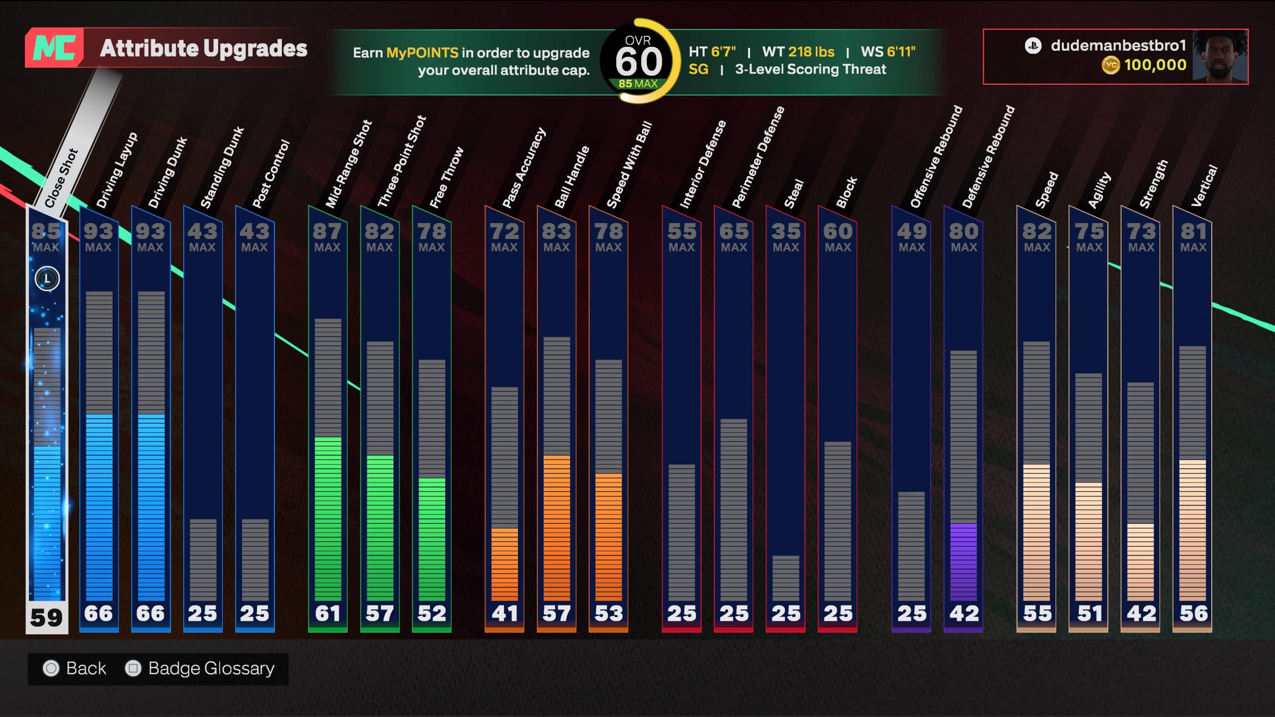 Progression Screen in NBA 2K25