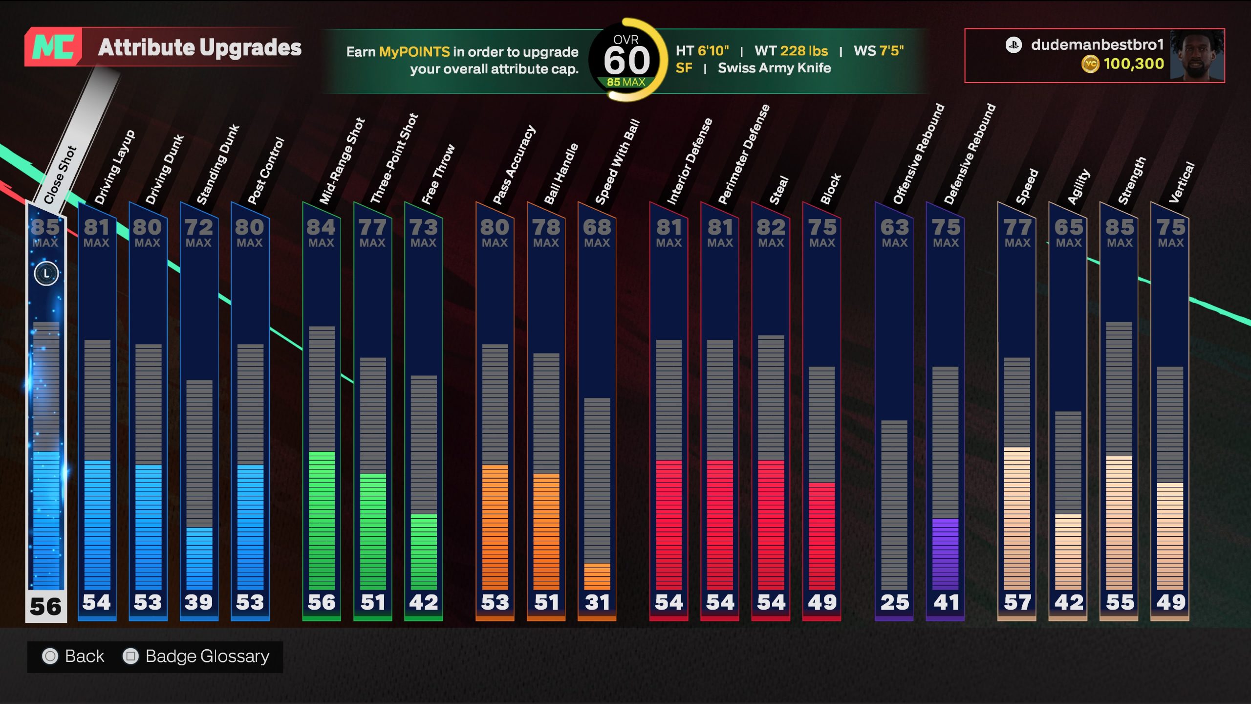 progression screen in NBA 2K25