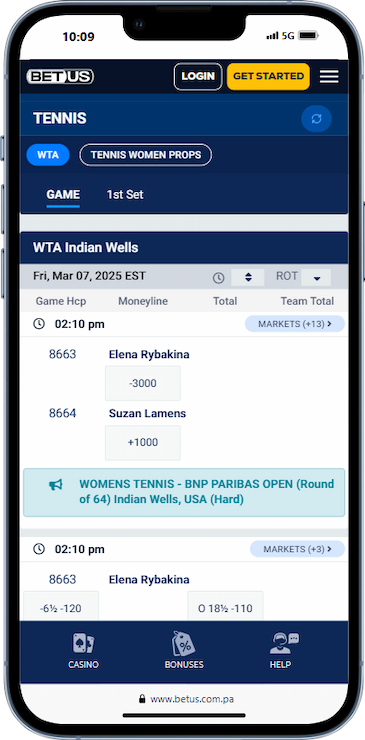 Tennis Betting With BetUS