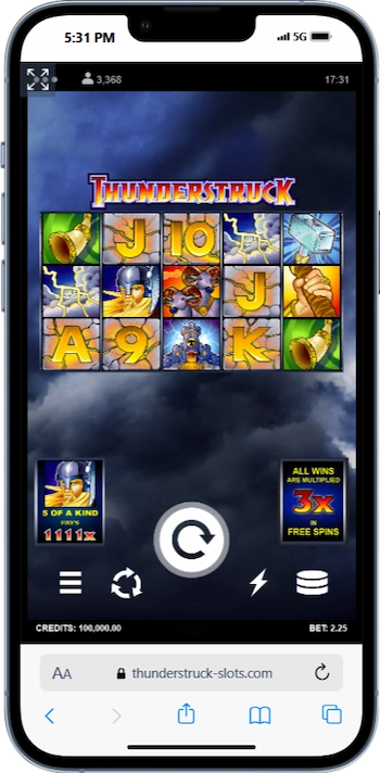 Thunderstruck Slot Mobile