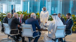 AI image representing US-UAE collaboration on AI / UAE president to meet Joe Biden in push for more US AI technology