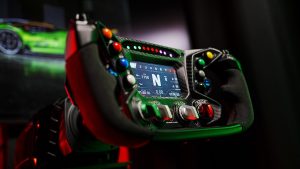 The Moza Racing x Lamborghini Essenza SCV12 race sim wheel