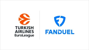 FanDuel and EuroLeague logos next to each other on a white background.