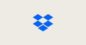 Beige background with Dropbox logo in the center.