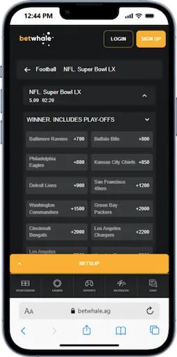 Super Bowl LX Futures Odds