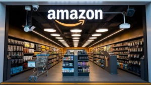 AI image representing cashierless Amazon store / Amazon will focus on selling cashierless tech to third party operators.