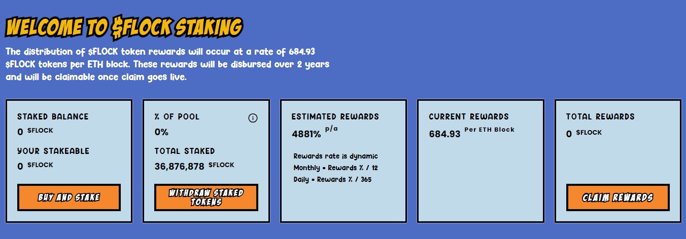 Flockerz Staking Features