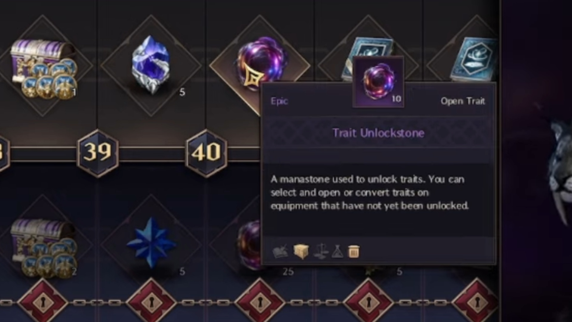 how to get trait unlockstone throne and liberty