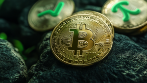 AI image to represent crypto trading platform / Robinhood saw its shares nosedive by 11% despite its crypto trading volumes increasing to $14.4 billion, more than double since last year.