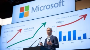 AI representation of Microsoft earnings report / Microsoft's stock has secured an 87% jump over the last two years.