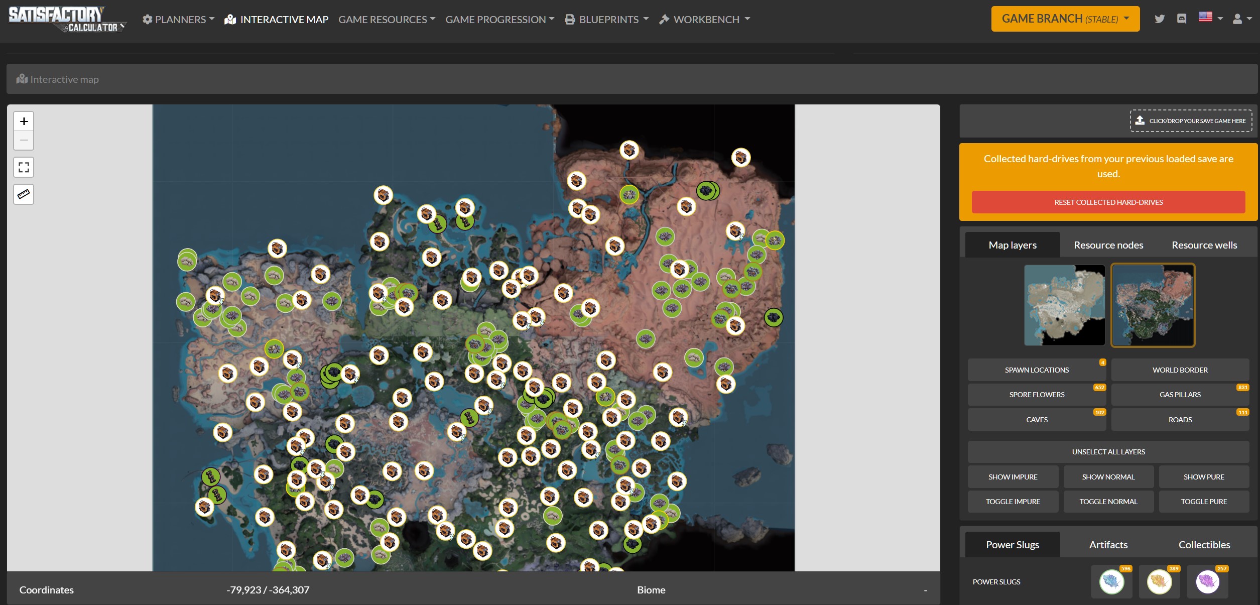 Satisfactory map