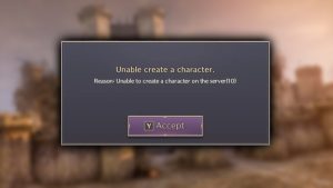 unable to create a character throne and liberty