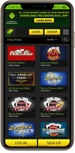 Raging bull review Video Poker