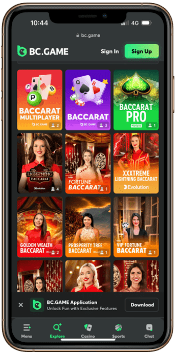 BC.Game BTC Baccarat