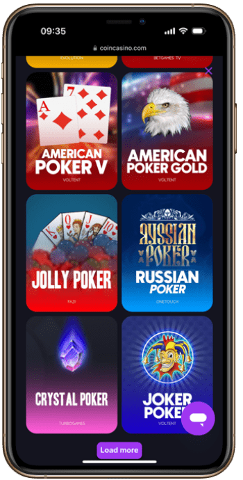 CoinCasino BTC Video Poker