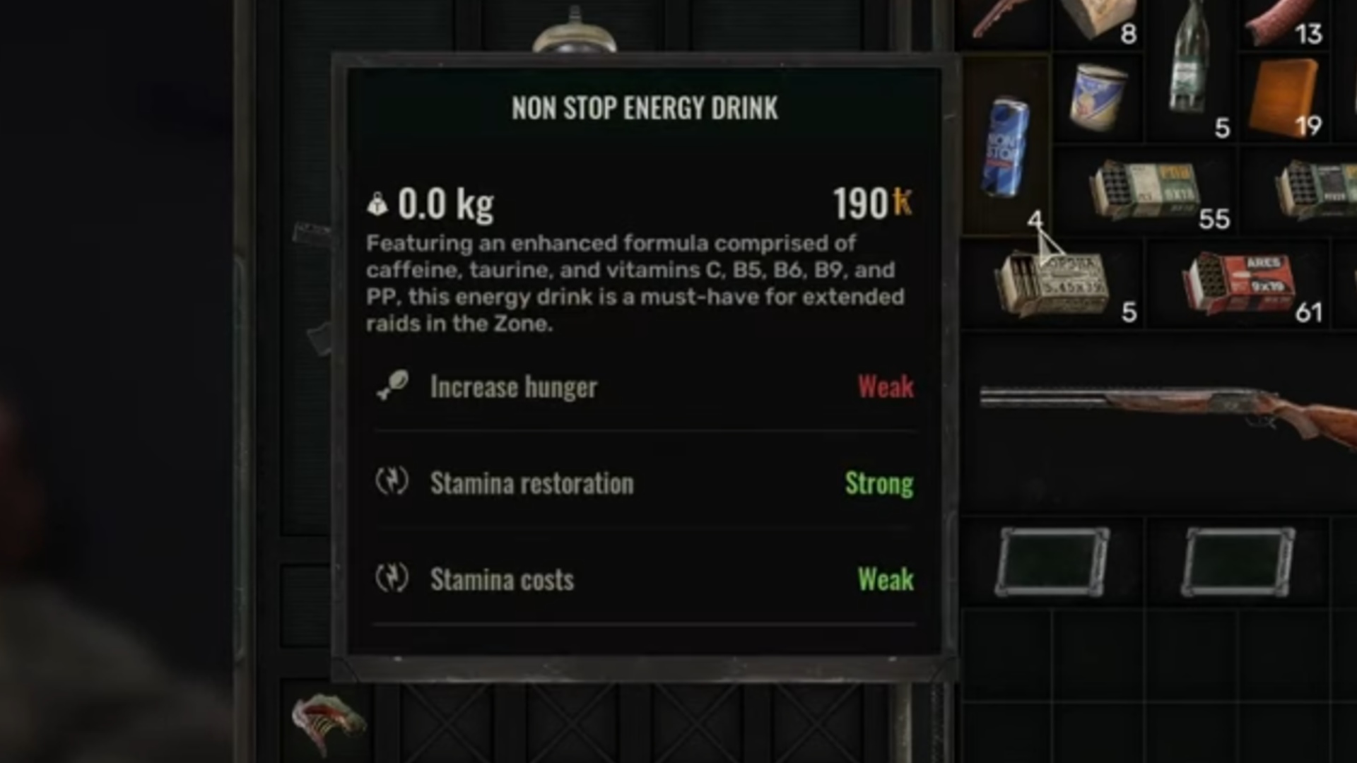 No (or reduced) weight for ammo nades meds and food stalker 2 mod