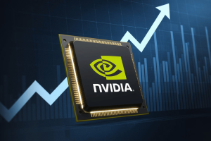 Nvidia CEO predicts million-fold AI scaling computing growth, dismissing 'hitting a wall.' Nvidia AI chip with graph in the background showing growth