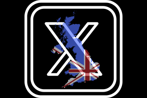 Reddit overtakes X as UK’s fastest-growing social media platform. Illustration of the X logo overlaid on a map of the United Kingdom with a Union Jack design, symbolizing social media trends in the UK.