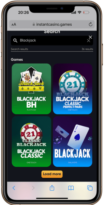 Instant Casino ETH Blackjack