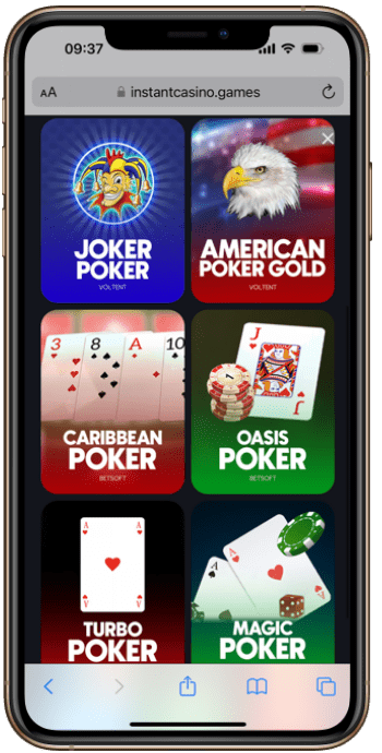 Instant Casino BTC Video Poker