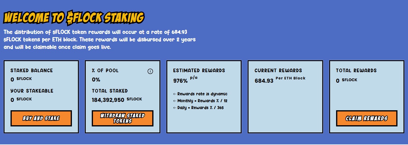 Flockerz High APY Staking