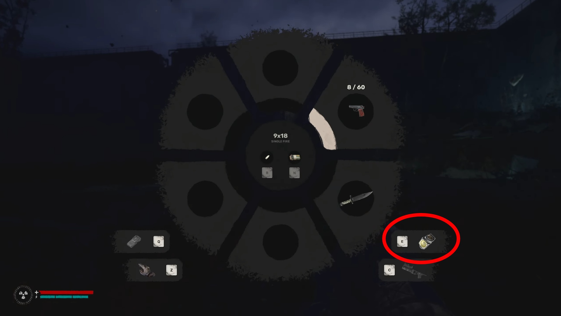 how to turn on flashlight stalker 2