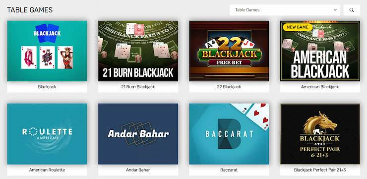 Bovada Table Games