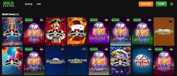 Wild Casino Video Poker