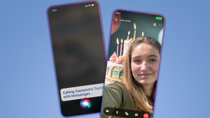 meta screenshots of ai background and siri calling