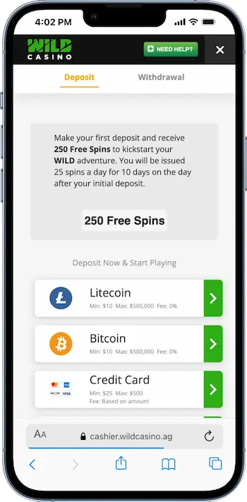 Enter Your Bonus Code & Deposit