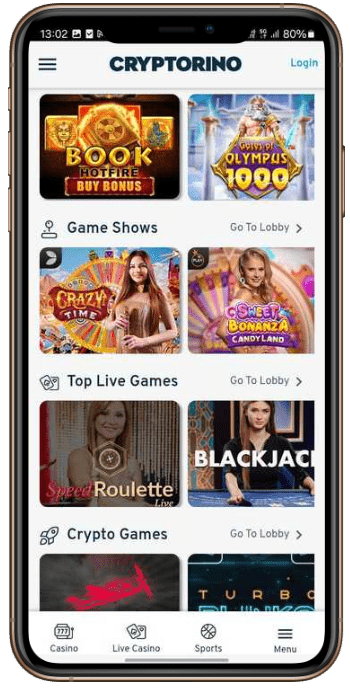 Cryptorino Game Selection