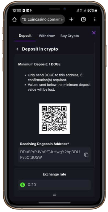 DOGECOIN Deposit Page