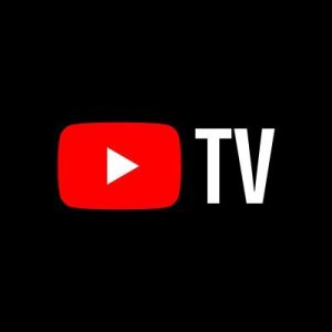 Black background with YouTube icon next to 'TV'