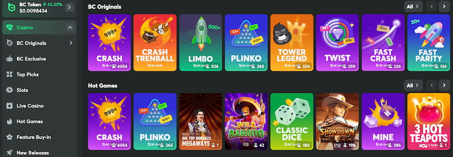 BC Game Monero Casino Online