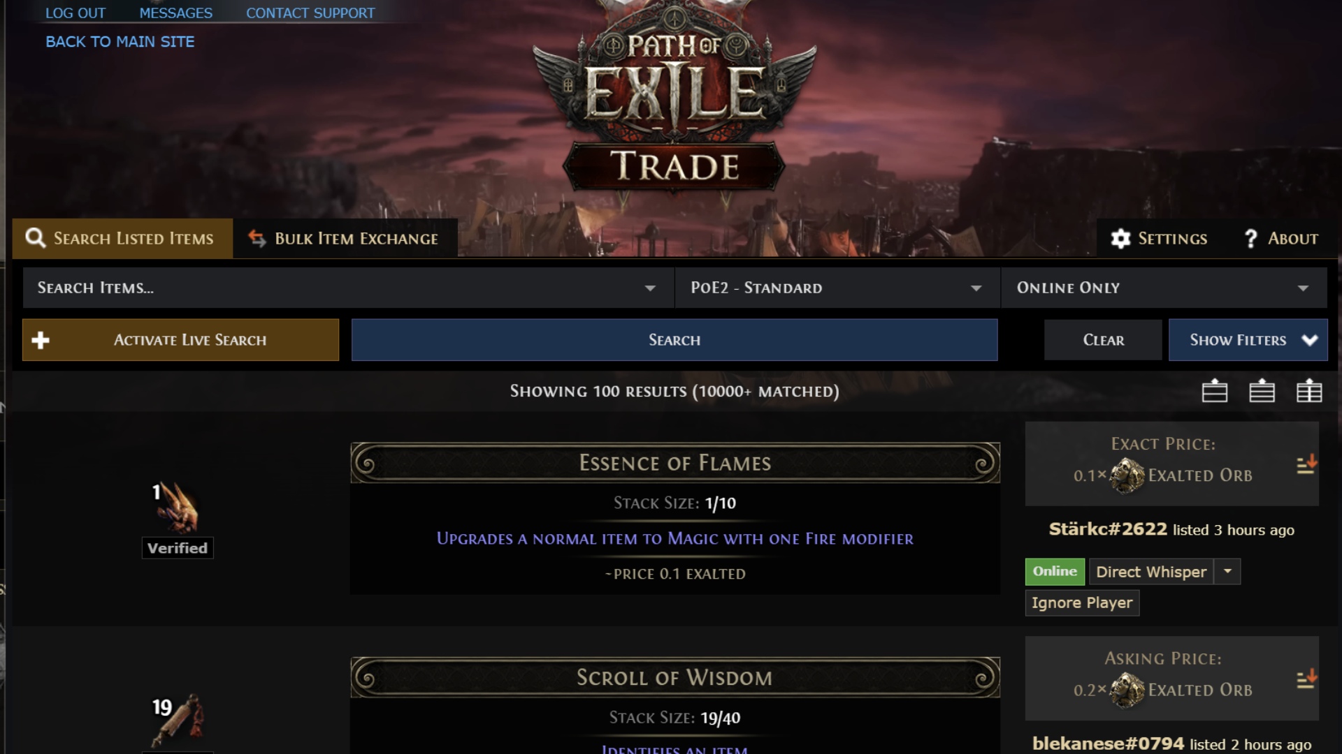 poe 2 trade site