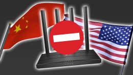 TP Link router with chinese and american flags