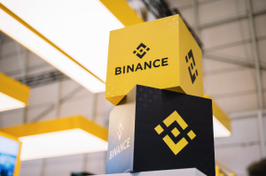 Binance logos at the Lisbon summit