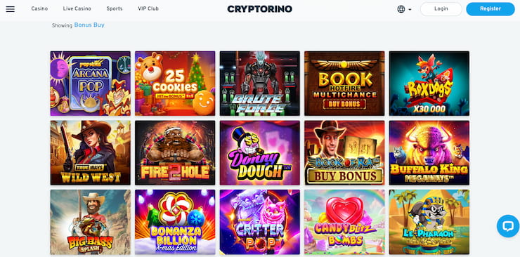 Bonus Buy Games at Cryptorino