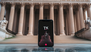 AI image to represent the US government against TikTok at the Supreme Court / TikTok faces pivotal hearing at the Supreme Court over looming ban.