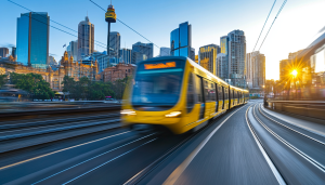 AI powered image to represent public transport in NSW, Australia / Australia's NSW state moves closer to gambling advertising ban on public transport.