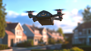 AI image to represent Amazon drone delivery / Amazon has chosen Darlington as the first location for its proposed drone home delivery service in the United Kingdom.