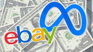 ebay logo and meta logo on money