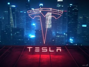 AI powered image to represent Tesla / Tesla reports $600m paper increase in Q4 due to new accounting rules.