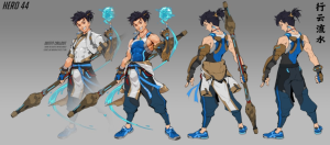 Concept art of Chinese water wilding hero, codenamed Aqua, in Overwatch 2