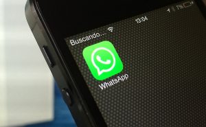 WhatsApp icon on a smartphone