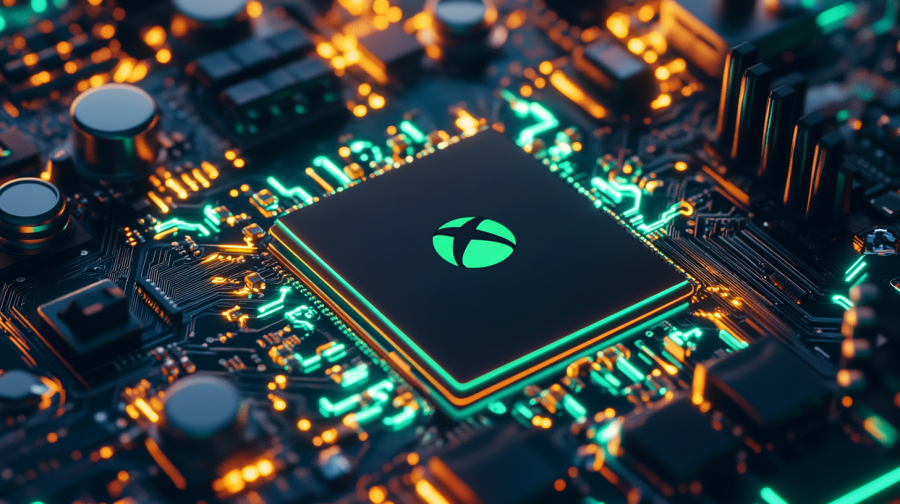 CPU chip with Xbox logo