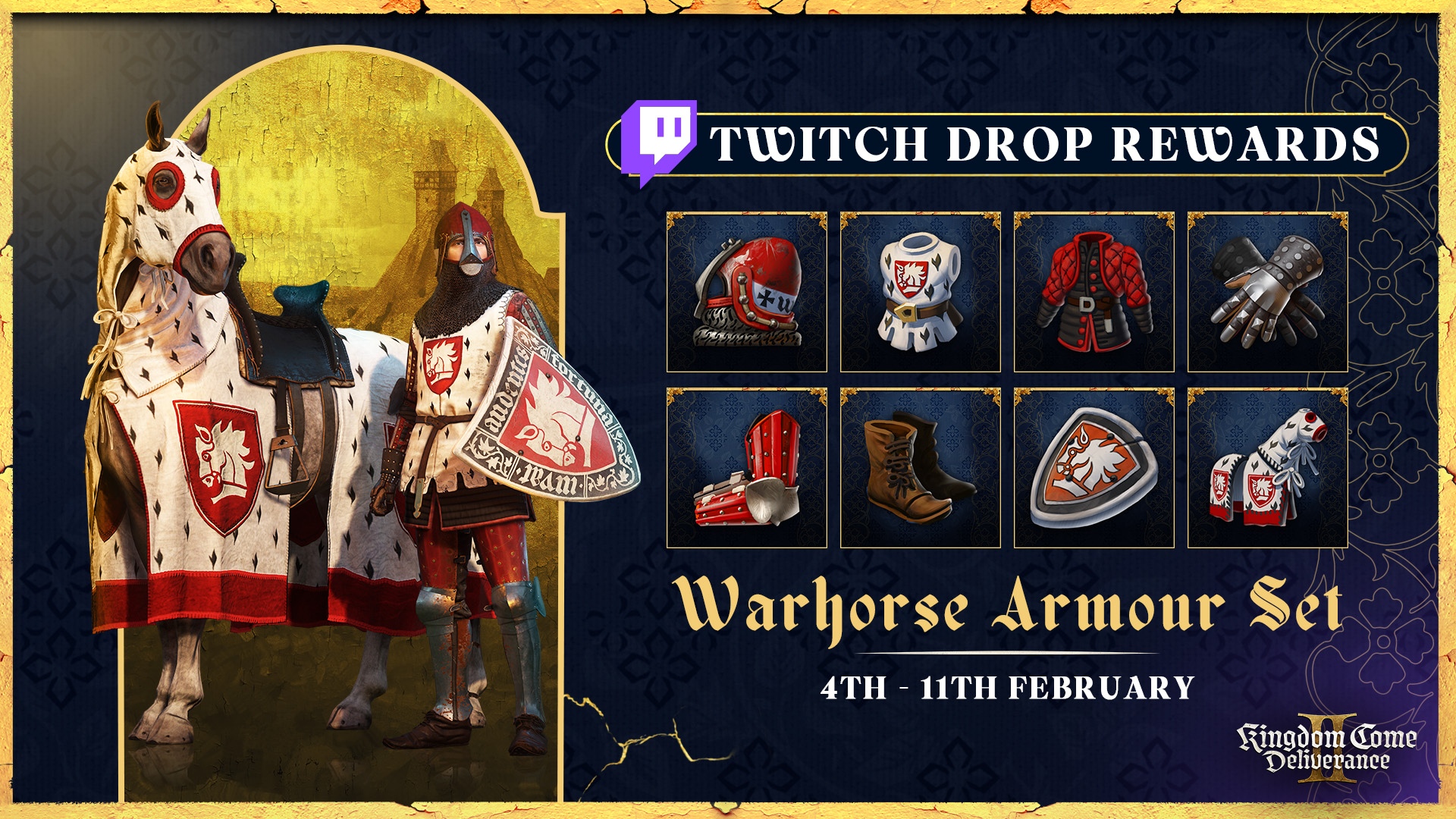 kingdom come deliverance 2 launch twitch drops rewards