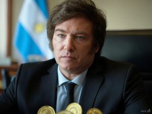 AI image to depict Argentina's President Milei / Crypto worth $99 million withdrawn in Milei-linked Libra scandal